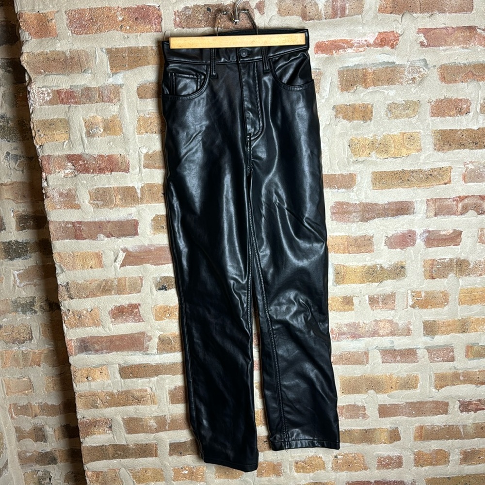 Abercrombie & Fitch Fleece Lined Faux Leather Pants